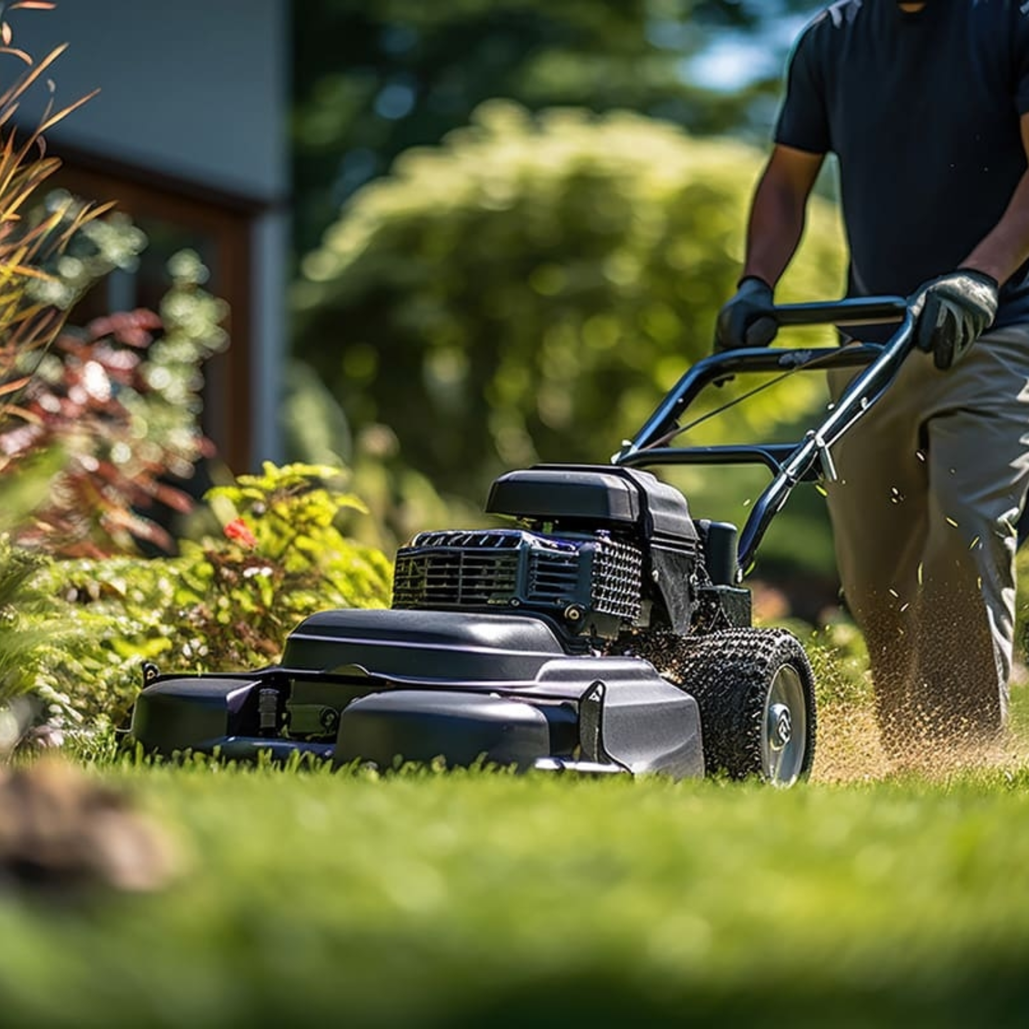 Tonte d'une pelouse par HM multiservices à Agen et les alentours